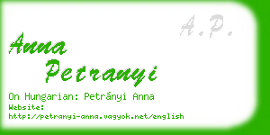 anna petranyi business card